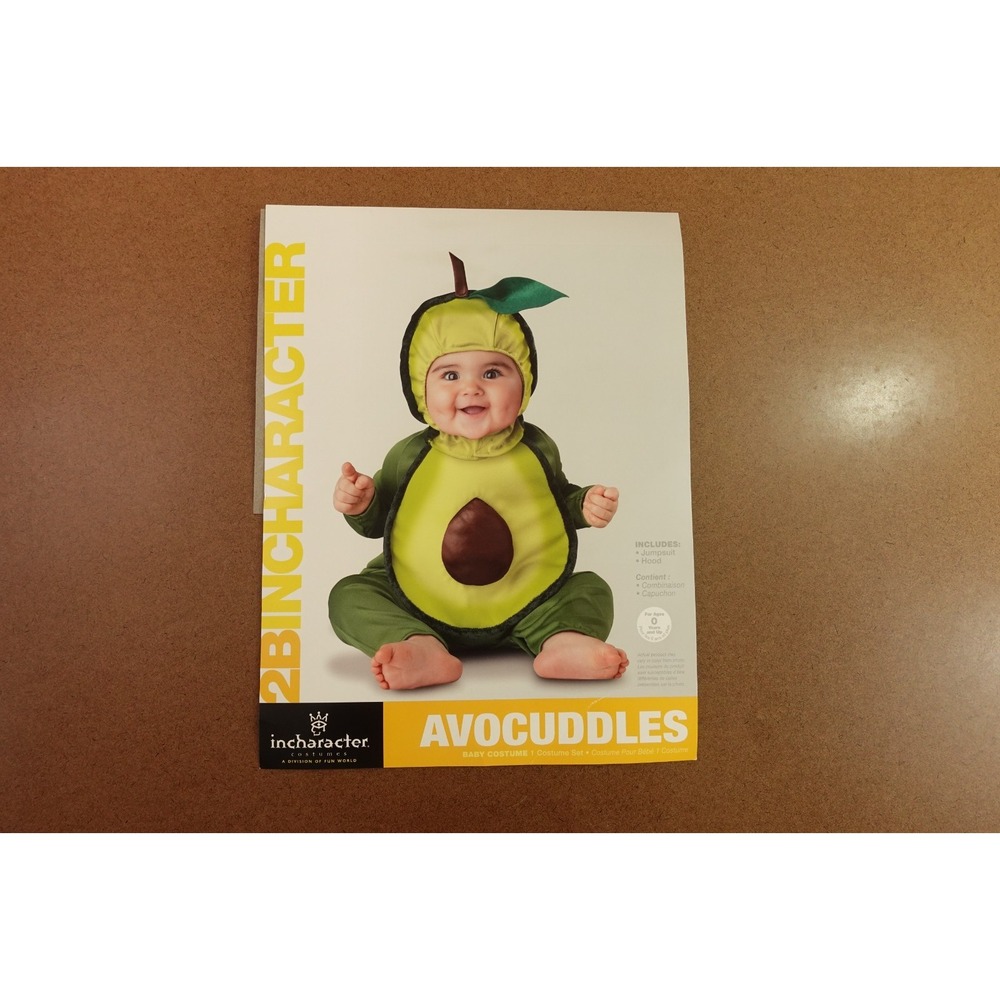 InCharacter Avocuddles Baby Size 0-6 Months Plush Avocado 2 Piece Costume NWT